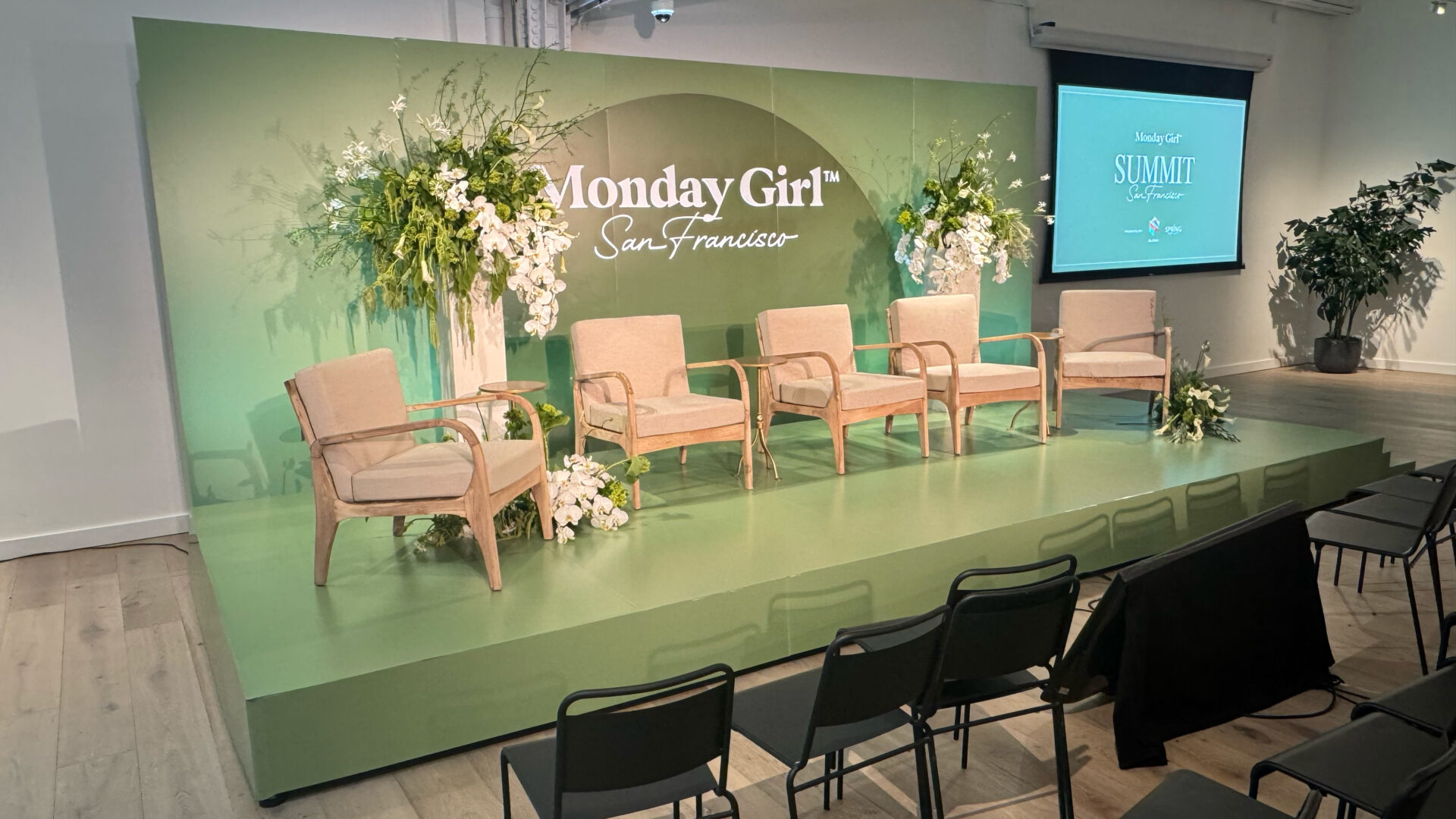 Elevating Experiences: Custom Stage & Backdrop for Monday Girl Summit SF